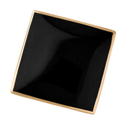 18ct Rose Gold Whitby Jet Hallmark Large Rhombus Ring, R608_FH.