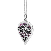 18ct White Gold Blue John Flore Filigree Large Heart Necklace. P3631._2