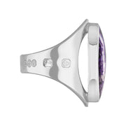 18ct White Gold Blue John Hallmark Medium Oval Ring