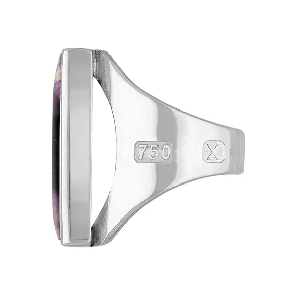 18ct White Gold Blue John Hallmark Medium Square Ring