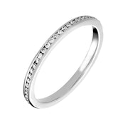 18ct White Gold Diamond Channel Set Wedding Full Eternity Ring, ET510