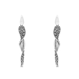 18ct White Gold Tentacle Twist Drop Earrings, E2463