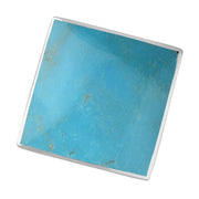 18ct White Gold Turquoise Hallmark Large Rhombus Ring. R608_FH.