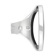 18ct White Gold Turquoise Hallmark Large Round Ring