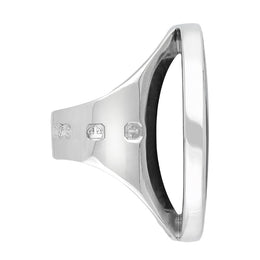 18ct White Gold Turquoise Hallmark Large Round Ring