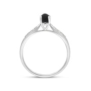 18ct White Gold Whitby Jet Diamond 0.07ct Ring