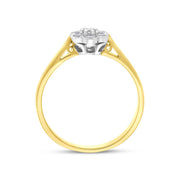 18ct Yellow Gold 0.23ct Diamond Flower Cluster Ring