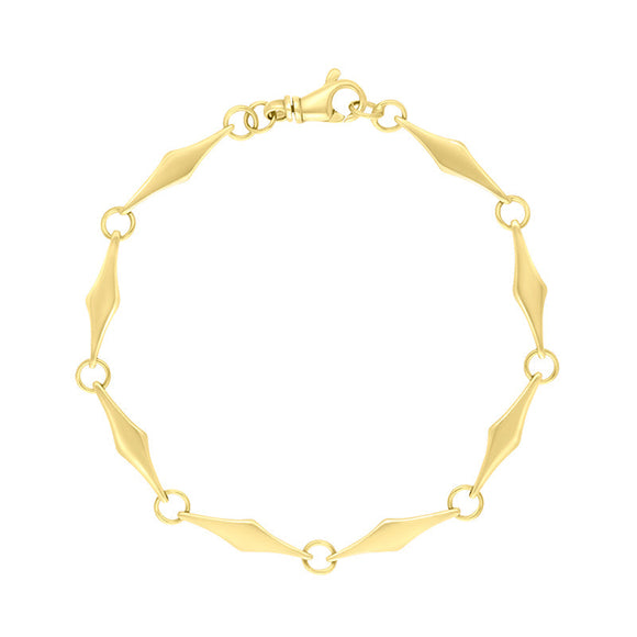 18ct Yellow Gold Rhombus Handmade Bracelet C031BR
