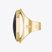 18ct Yellow Gold Blue John Hallmark Large Oval Ring