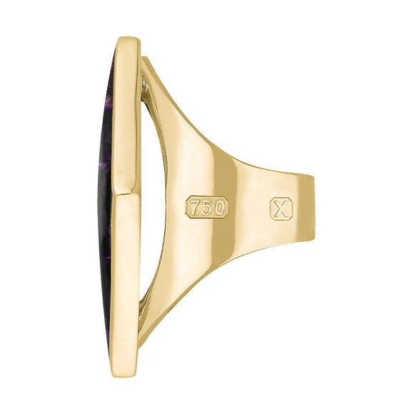 18ct Yellow Gold Blue John Hallmark Medium Rhombus Ring
