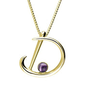 18ct Yellow Gold Blue John Love Letters Initial D Necklace, P3451.