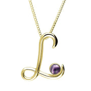 18ct Yellow Gold Blue John Love Letters Initial L Necklace
