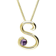 18ct Yellow Gold Blue John Love Letters Initial S Necklace