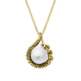 18ct Yellow Gold Freshwater Pearl Bead Tentacle Necklace, P3421.
