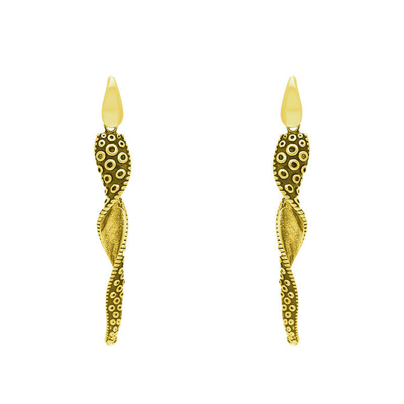 18ct Yellow Gold Tentacle Twist Drop Earrings, E2463