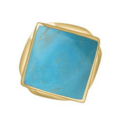 18ct Yellow Gold Turquoise Hallmark Small Rhombus Ring. R606_FH.