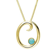 18ct Yellow Gold Turquoise Love Letters Initial O Necklace, P3462.