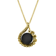 18ct Yellow Gold Whitby Jet Bead Tentacle Necklace, P3421.
