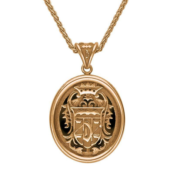 18ct Rose Gold Whitby Jet Commemorative Dracula Necklace, P1974.