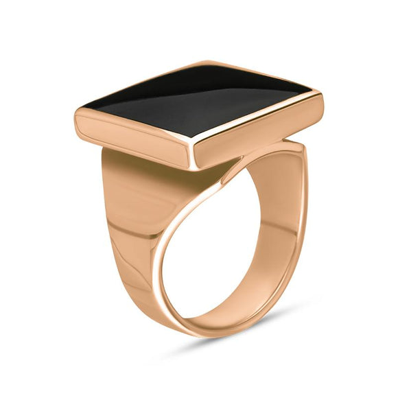 18ct Rose Gold Whitby Jet Small Square Ring, R603_2
