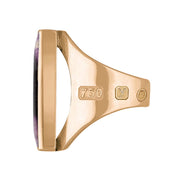18ct Rose Gold Blue John King's Coronation Hallmark Medium Oblong Ring R065 CFH
