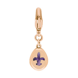 18ct Rose Gold Blue John Pear Shaped Fleur De Lis Clip Charm, G663.