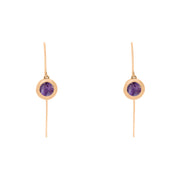 18ct Rose Gold Blue John Star Disc Drop Earrings