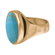 ose Gold Turquoise King's Coronation Hallmark Small Round Ring R609 CFH