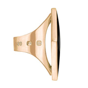 18ct Rose Gold Whitby Jet King's Coronation Hallmark Large Rhombus Ring R608 CFH