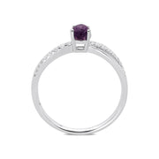 18ct White Gold Blue John 0.16ct Diamond Split Shoulder Ring_2