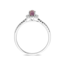 18ct White Gold Blue John 0.24 Carat Diamond Shoulder Ring R1040