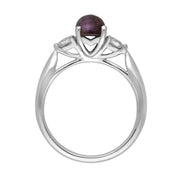 18ct White Gold Blue John 0.36ct Diamond Round Claw Set Ring R895