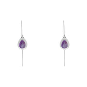 18ct White Gold Blue John Cross Disc Drop Earrings