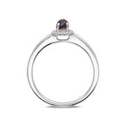 18ct White Gold Blue John Diamond Round Cluster Ring. R1114.