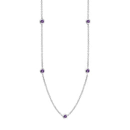 18ct White Gold Blue John Star Link Disc Chain Necklace, N744.