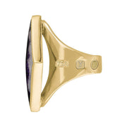 18ct Yellow Gold Blue John King's Coronation Hallmark Medium Rhombus Ring R607 CFH