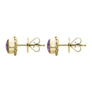 18ct Yellow Gold Blue John Round Twist Edge Stud Earrings. E134_2