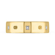 18ct Yellow Gold Diamond King's Coronation Hallmark Princess Cut 6mm Ring  R1199_6 CFH