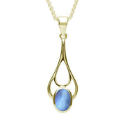 18ct Yellow Gold Moonstone Oval Spoon Necklace, P161.