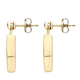 18ct Yellow Gold Blue John and Diamond Dinky Drop Earrings E647