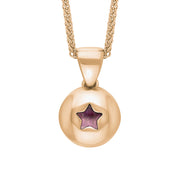 9ct Rose Gold Blue John Star Disc Necklace, P3644.
