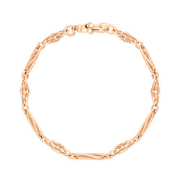 9ct Rose Gold Twist Byzantine Handmade Bracelet C118BR