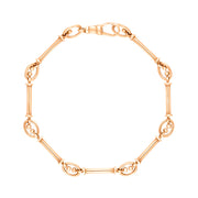 9ct Rose Gold Handmade Baton Link Bracelet C015BR