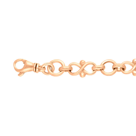 9ct Rose Gold Infinity Link Handmade Bracelet