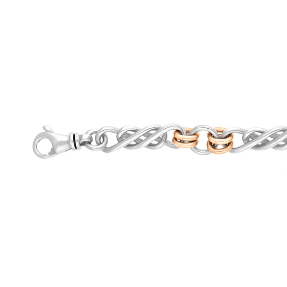 9ct Rose Gold Sterling Silver Celtic Twist Handmade Bracelet