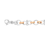 9ct Rose Gold Sterling Silver Infinity Link Handmade Bracelet