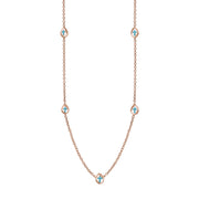9ct Rose Gold Turquoise Cross Link Disc Chain Necklace