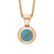 9ct Rose Gold Turquoise Heart Disc Necklace