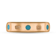 9ct Rose Gold Turquoise King's Coronation Hallmark 5mm Ring R1193_5 CFH