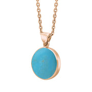 9ct Rose Gold Turquoise Plain Round Necklace P1541